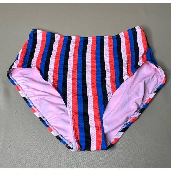 Kate Spade Sunset Beach Textured High Waist Bikini Bottom Swim L NWOT - Picture 2 of 4